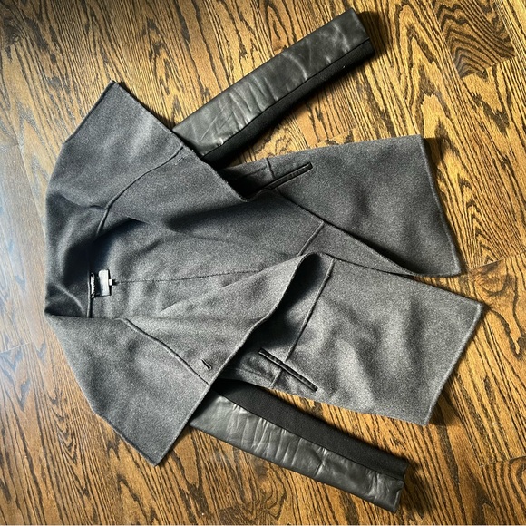 MACKAGE Vane Jacket Asymmetrical - wool and leather xs - Picture 4 of 9